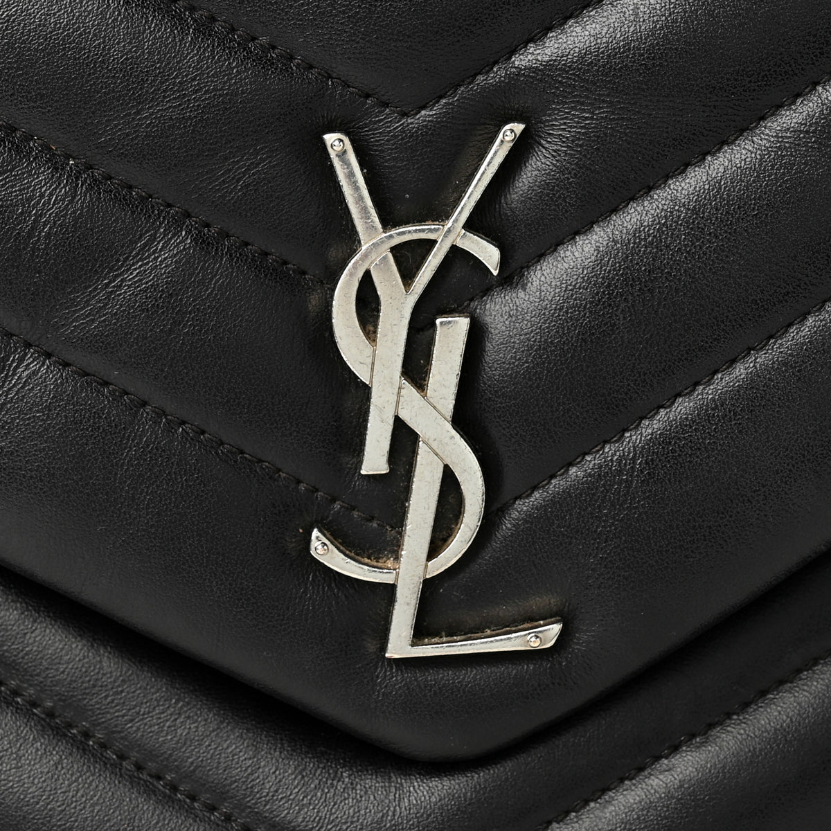 Saint Laurent Calfskin Y Quilted Monogram Medium Loulou Chain Satchel Black 8 of 12