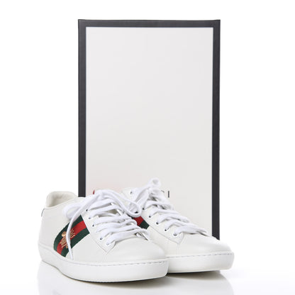 Gucci Calfskin Ayers Bee Embroidered Womens Ace Sneakers 36 White Green 10 of 10