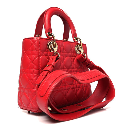 Christian Dior Lambskin Cannage Small Lucky Badges My Lady Dior Red 3 of 16