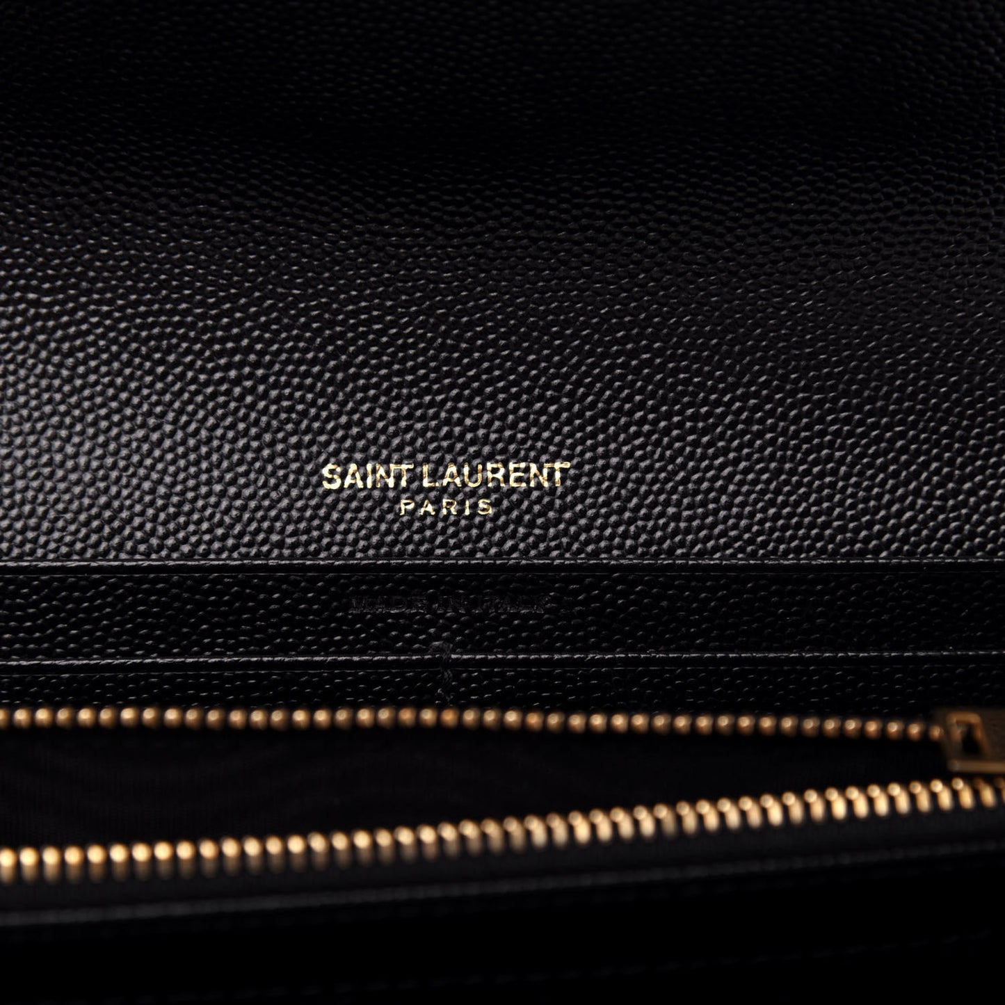 Grain De Poudre Matelasse Chevron Monogram Flap Wallet Black