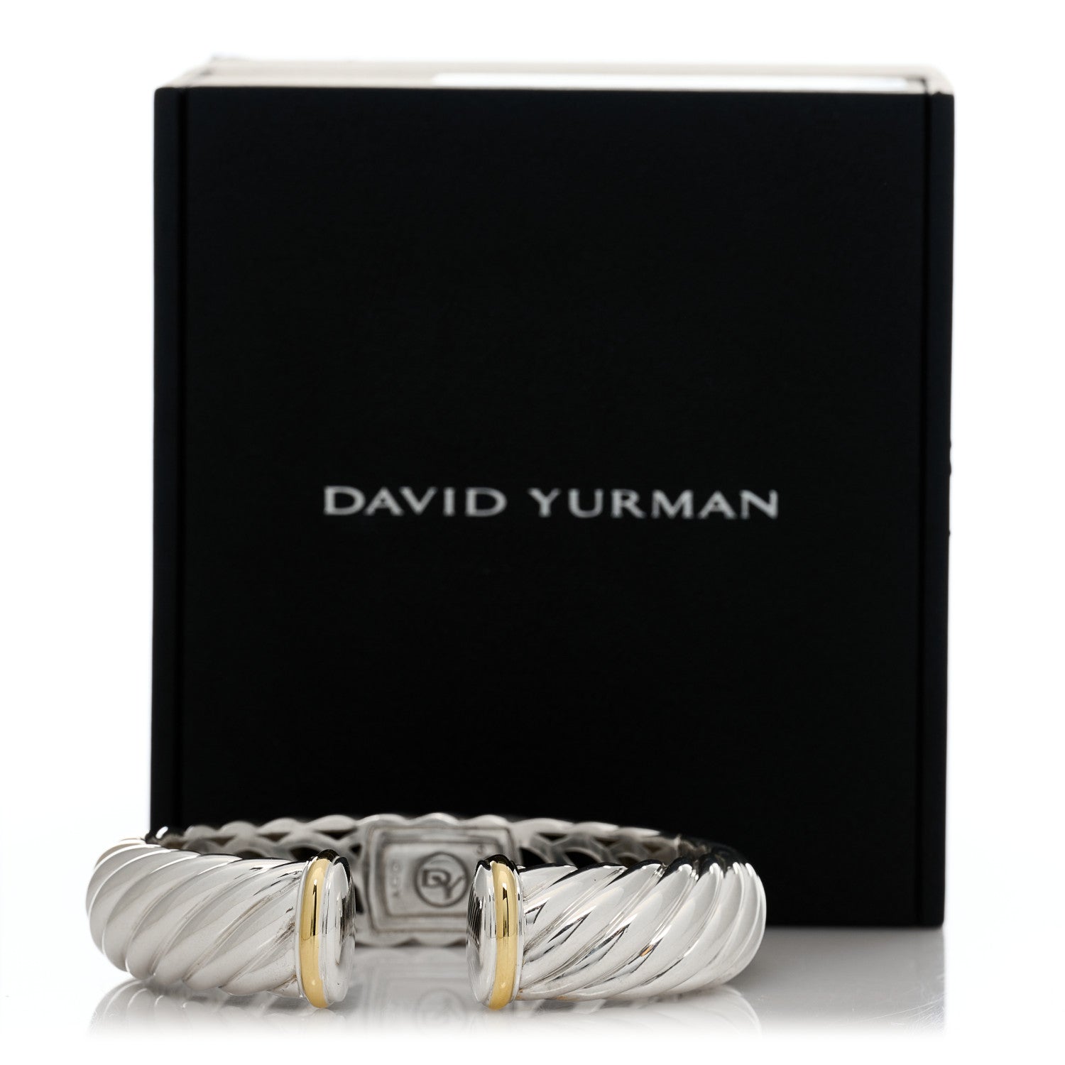 David Yurman Sterling Silver 18K Yellow Gold 15mm Waverly Bracelet 4 of 4