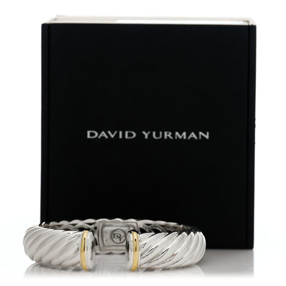 David Yurman Sterling Silver 18K Yellow Gold 15mm Waverly Bracelet 4 of 4