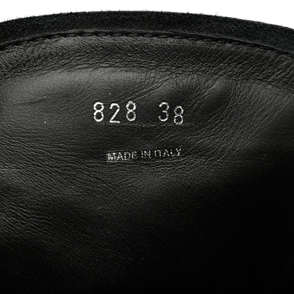 Prada Vitello Lux Nylon Logo Monolith Pouch Pocket 55mm Tall Combat Boots 38 Black 6 of 7