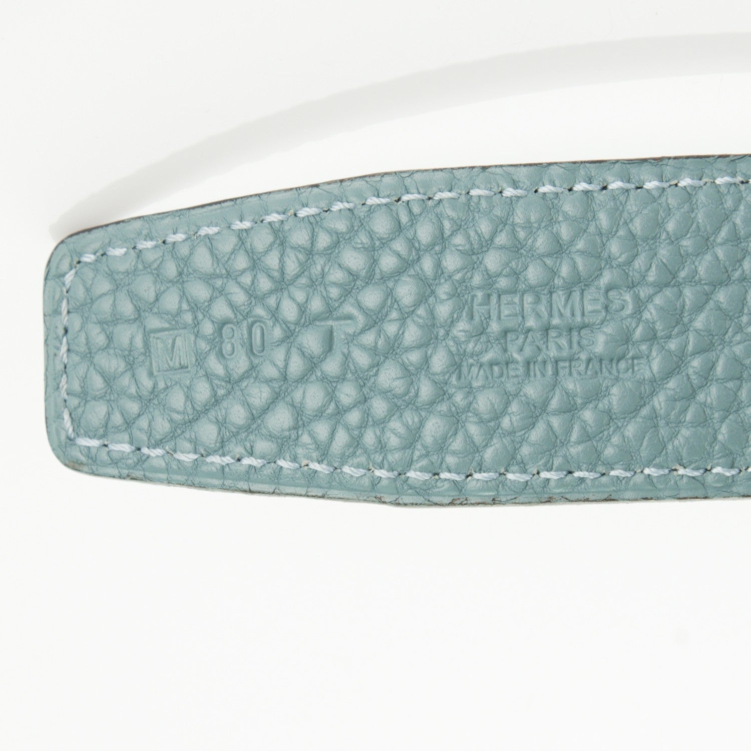 Hermes Box Togo 32mm H Belt 80 Black Ciel 5 of 11