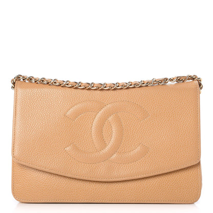 Chanel Caviar Timeless CC Wallet On Chain WOC Beige 1 of 12