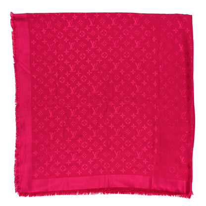 Louis Vuitton Silk Wool Monogram Shawl Berry 2 of 3