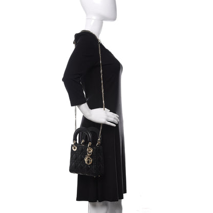 Christian Dior Lambskin Cannage Mini Lady Dior Black 2 of 9