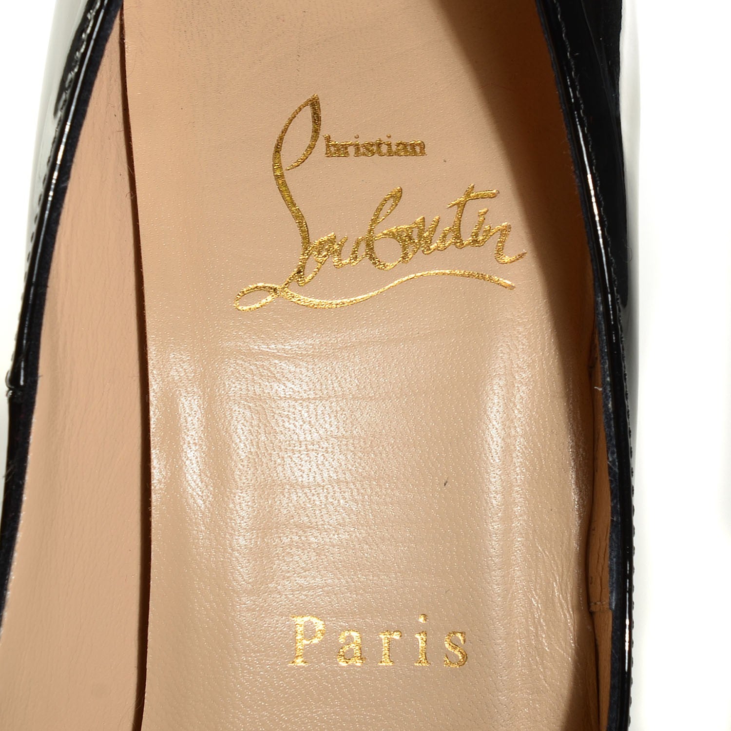 Christian Louboutin Patent Lady Peep 150 Pumps 38 Black 7 of 7