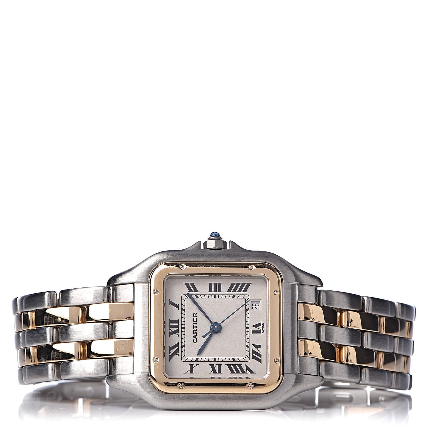 Stainless Steel 18K Yellow Gold 27mm Panthere Quartz Watch