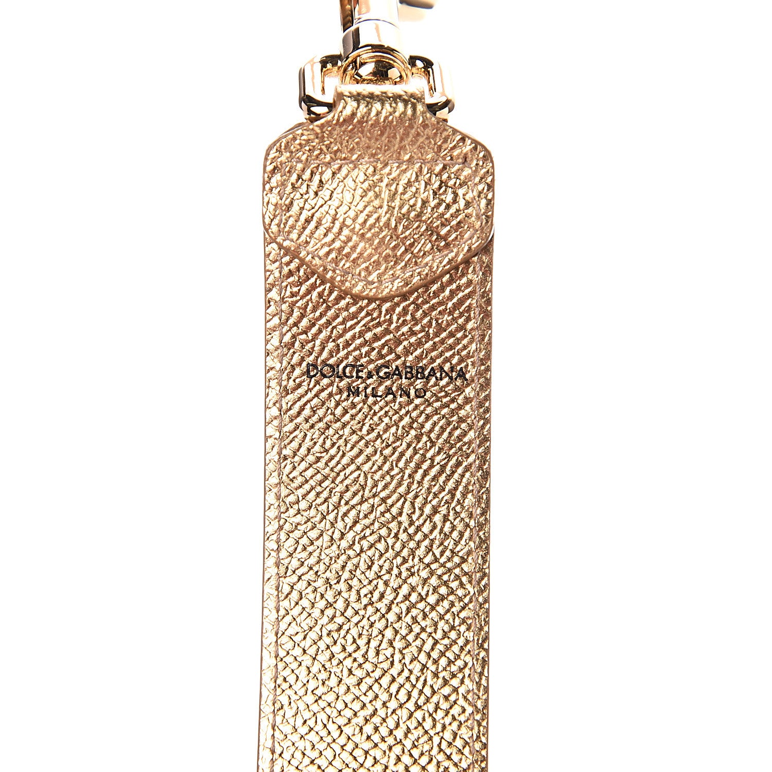 Dolce & Gabbana Lizard Embossed Metallic Crystal Strap Purple Gold 3 of 5