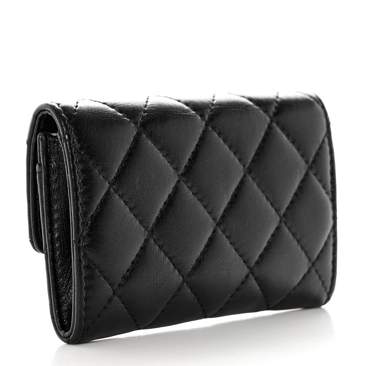 Chanel Lambskin Quilted Flap Card Holder Black 3 of 10