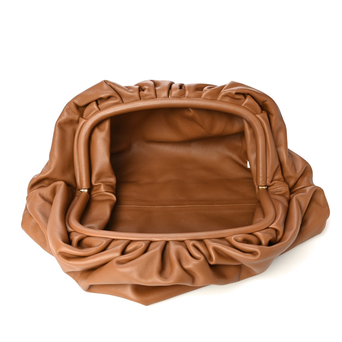Smooth Butter Calf The Pouch Oversized Clutch Cammello