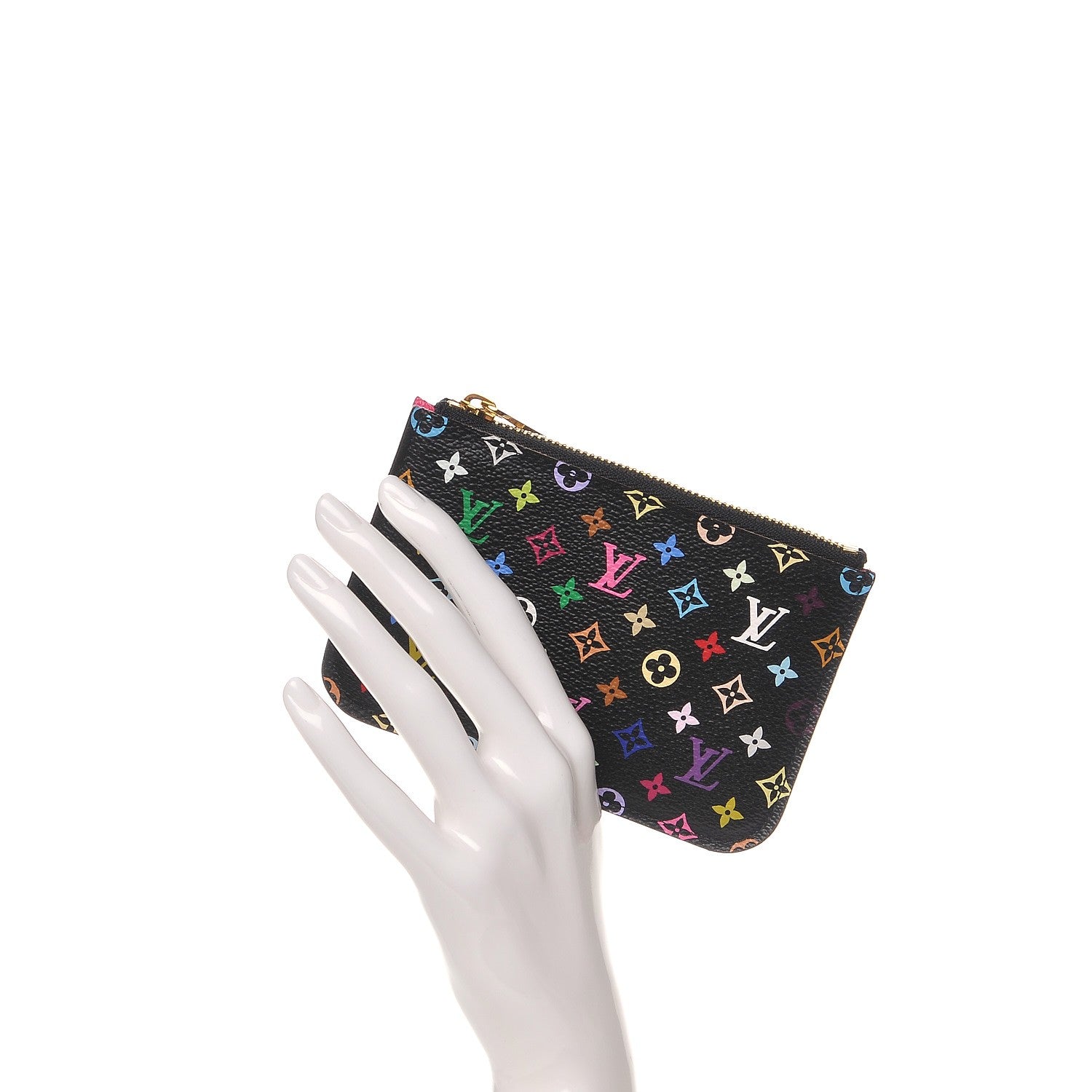 Louis Vuitton Monogram Multicolor Key Pouch Black Grenade 2 of 7