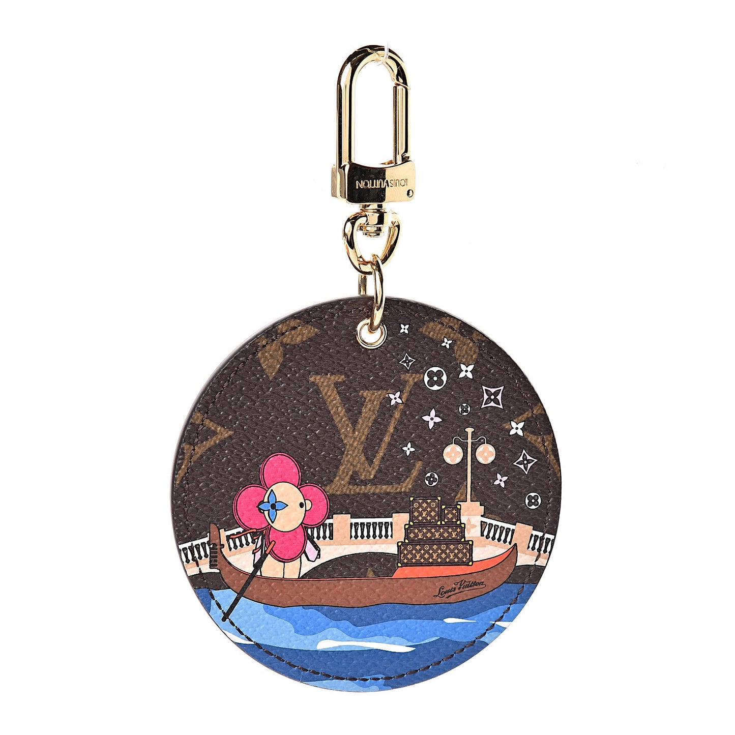 Monogram 2019 Christmas Animation Venice Bag Charm Key Ring Blue