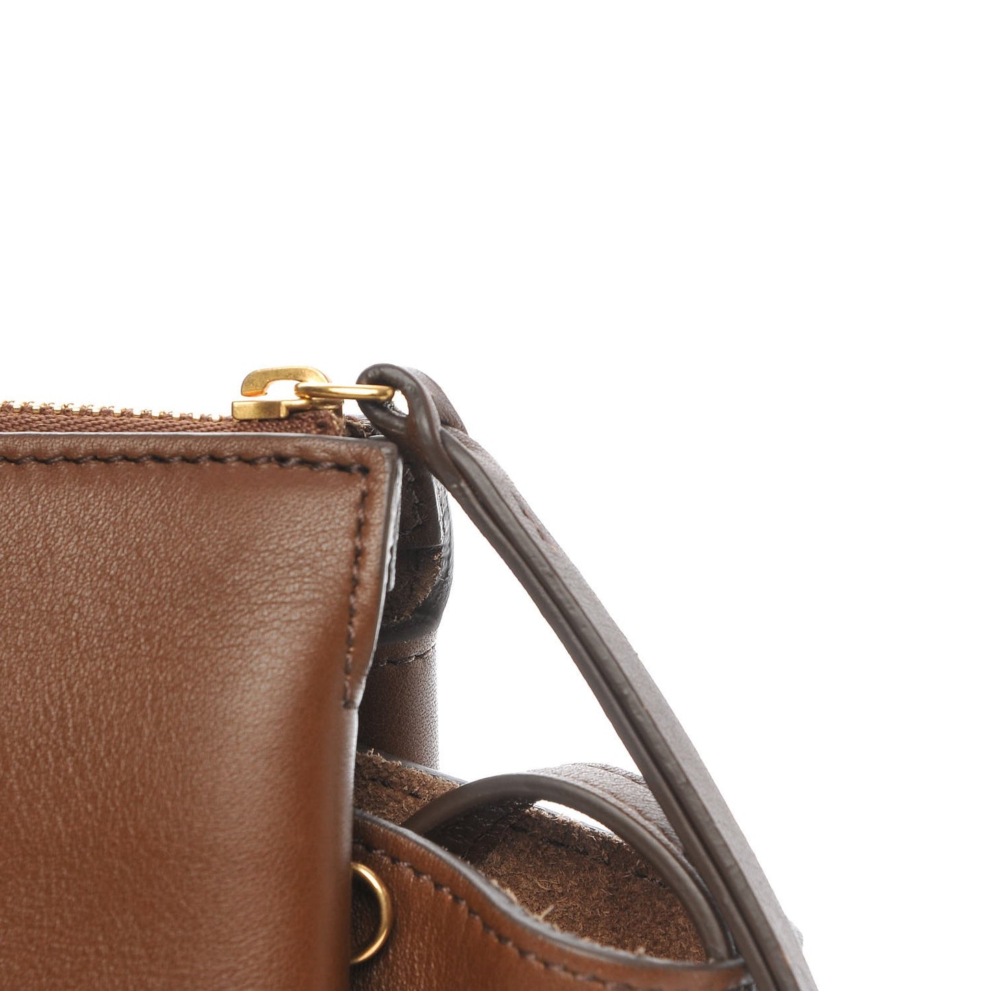 Natural Calfskin Tri-Fold Clutch on Chain Havana