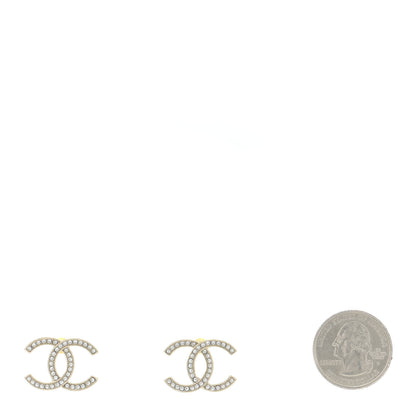 Chanel Crystal Large CC Earrings Gold 2 of 6