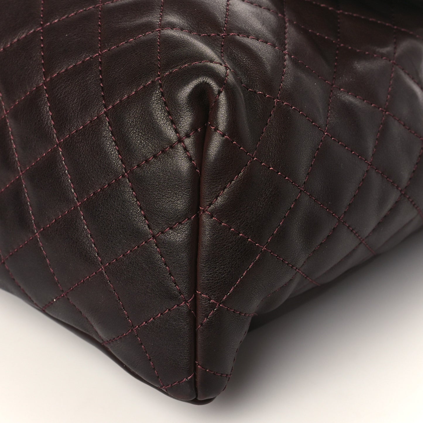 Lambskin Quilted Drawstring Backpack Brown