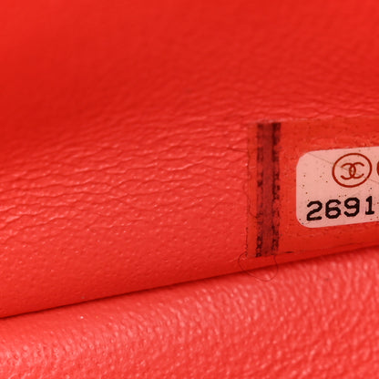 Chanel Lambskin Chevron Quilted Mini Square Flap Coral 7 of 10