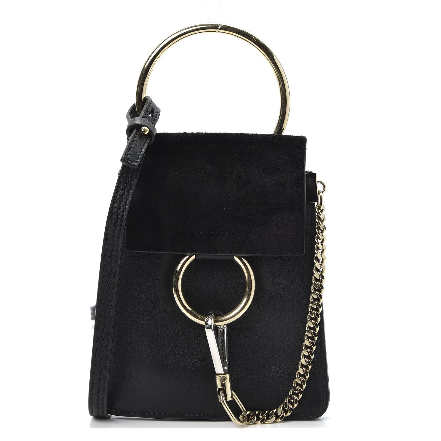 Chloe Suede Calfskin Mini Faye Bracelet Bag Black 1 of 11