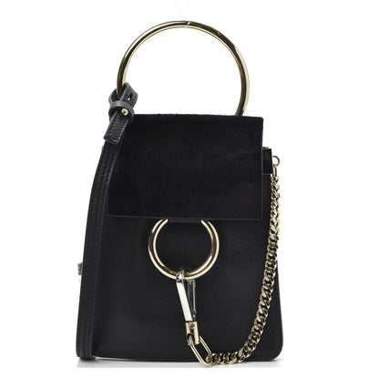 Chloe Suede Calfskin Mini Faye Bracelet Bag Black 1 of 11