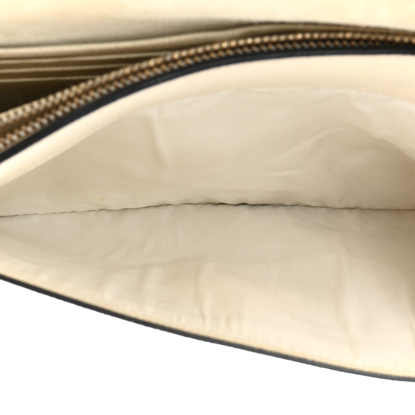 Grained Calfskin Saddle Chain Pouch Off White