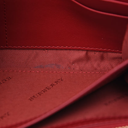 Burberry Calfskin House Check Continental Wallet Red 9 of 9