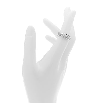 David Yurman Sterling Silver Diamond X Crossover Ring 50 5.25 4 of 8