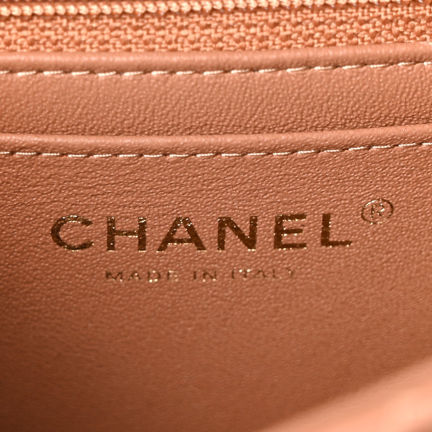 Lambskin Quilted Mini Rectangular Flap Brown
