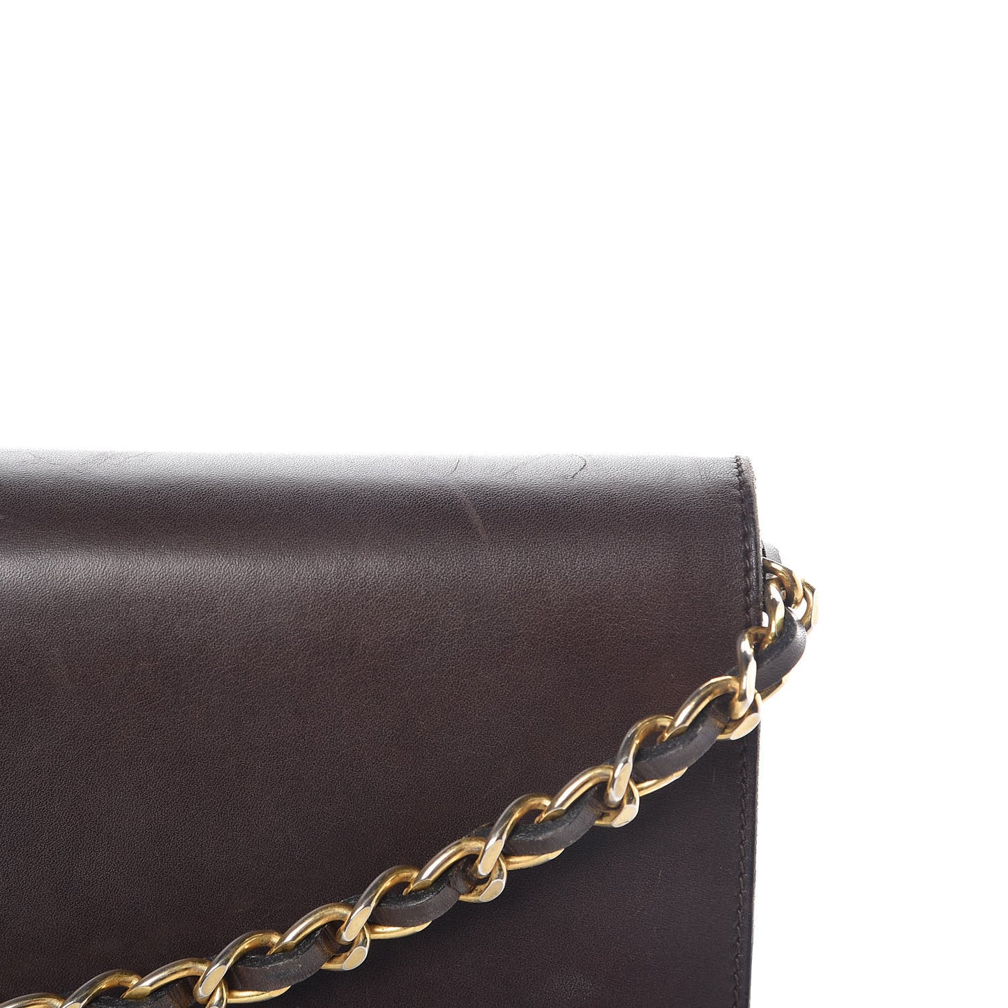 Calfskin Medium Single Flap Brown