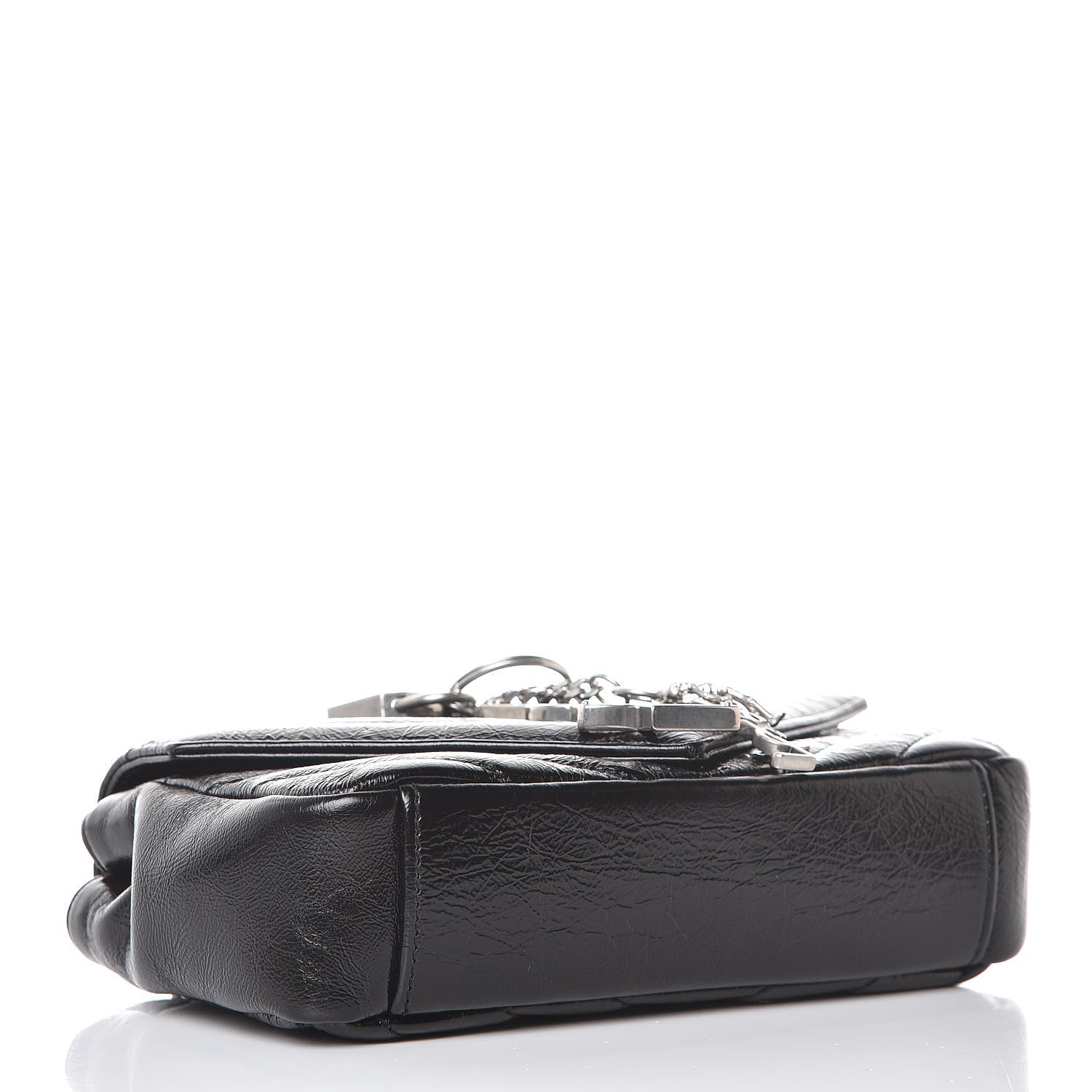 Saint Laurent Calfskin Matelassé Monogram Classic Baby Punk Chain Bag Black 4 of 7