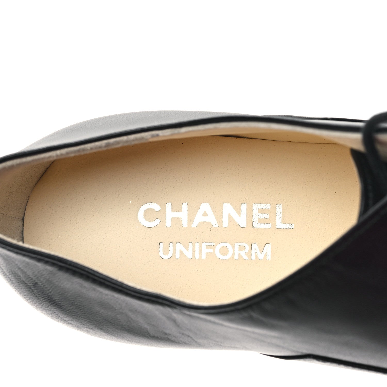 Chanel Smooth Lambskin Lace Up Shoes 39 Black 7 of 7