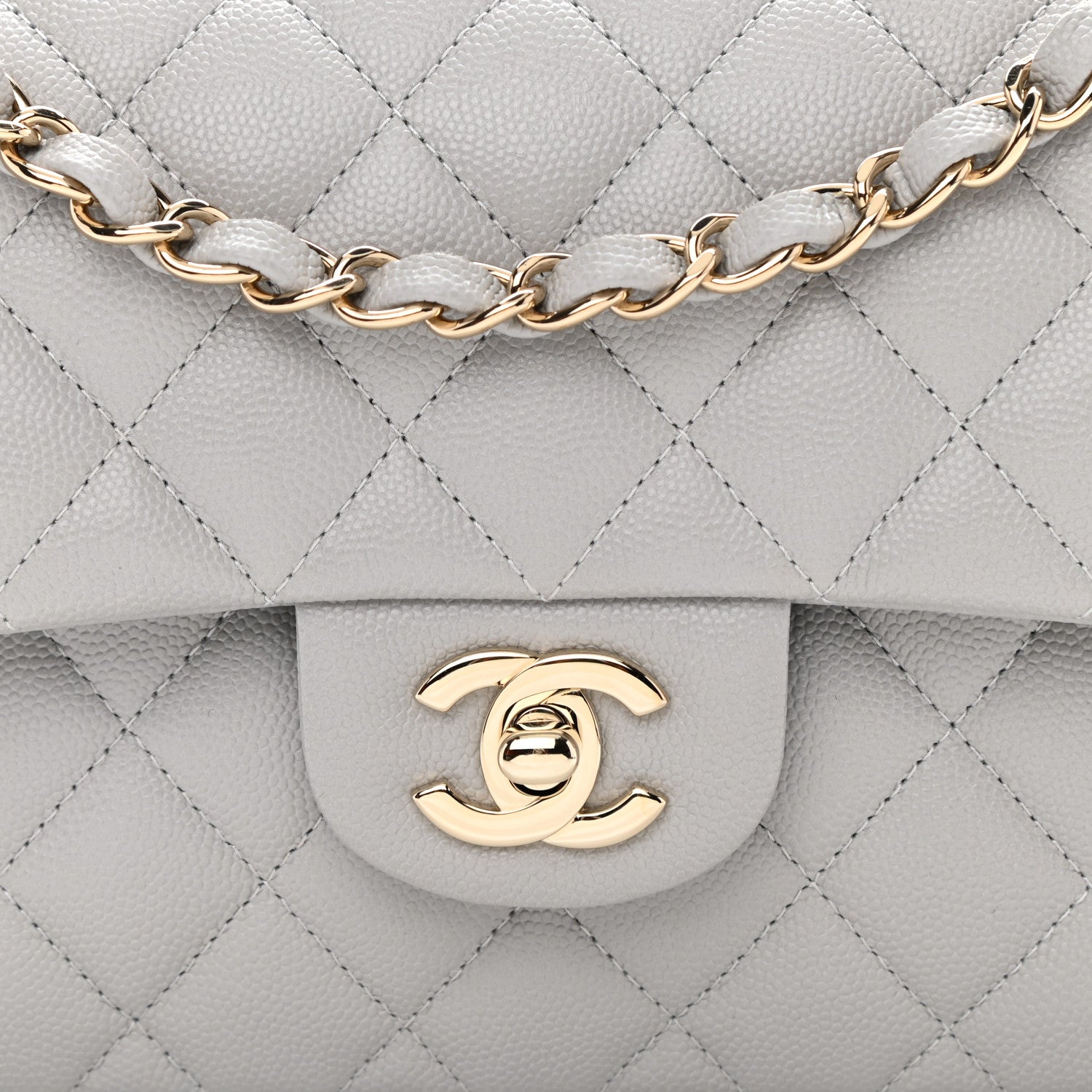 Chanel Caviar Quilted Small Double Flap Grey 8 of 8