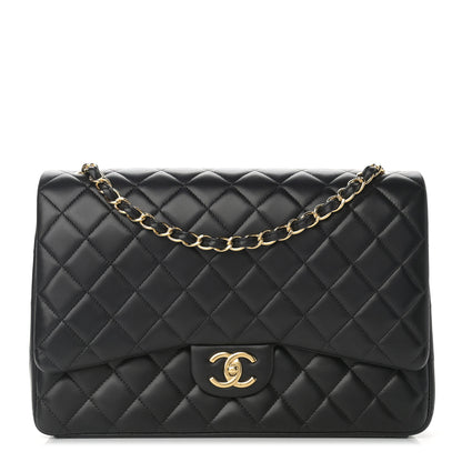 Chanel Lambskin Quilted Maxi Double Flap Black 1 of 12
