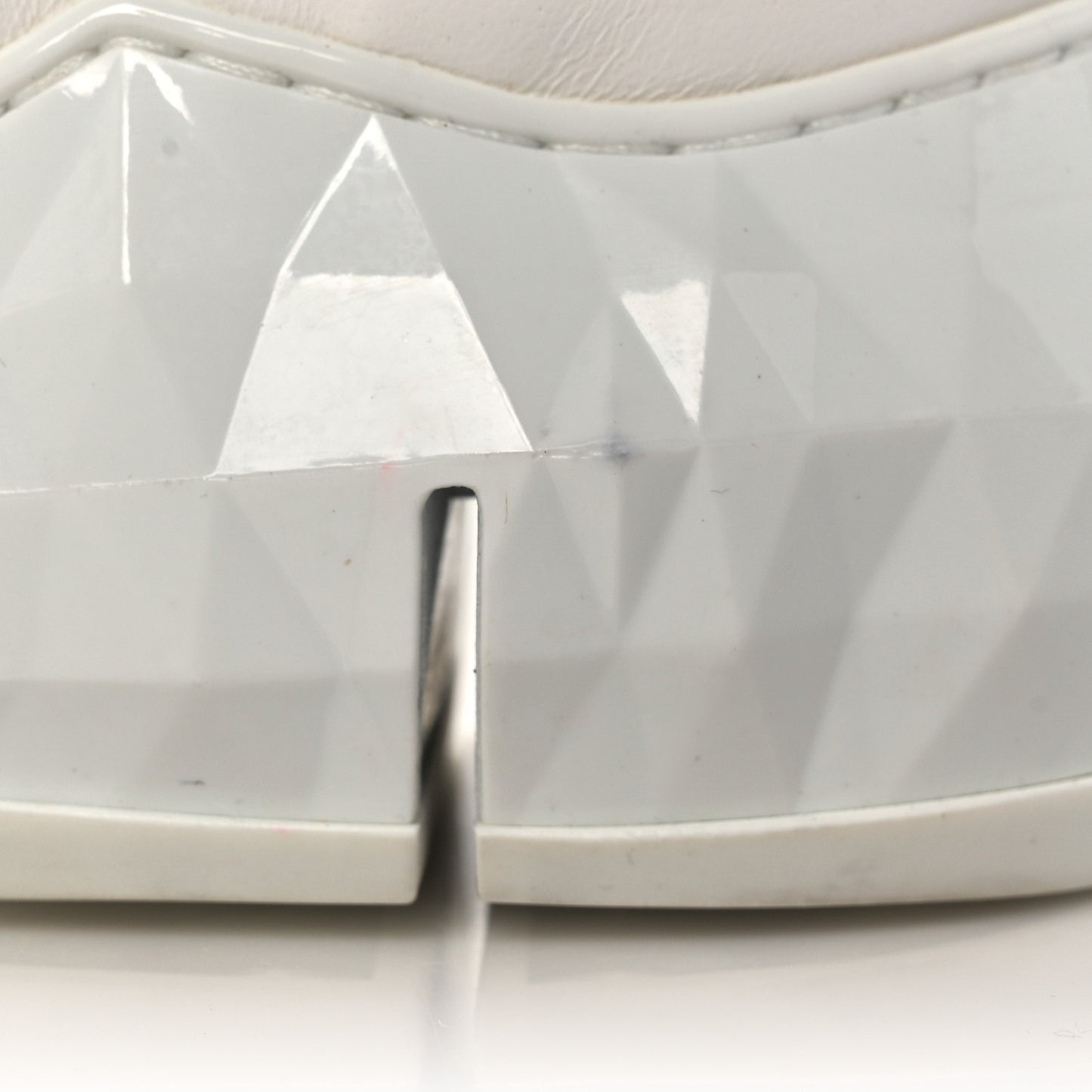 Calfskin Mesh Diamond F Low Top Sneaker 40.5 White Beige