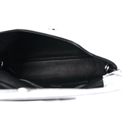Tom Ford Metallic Lizard Embossed Mini Label Shoulder Bag Silver 5 of 11