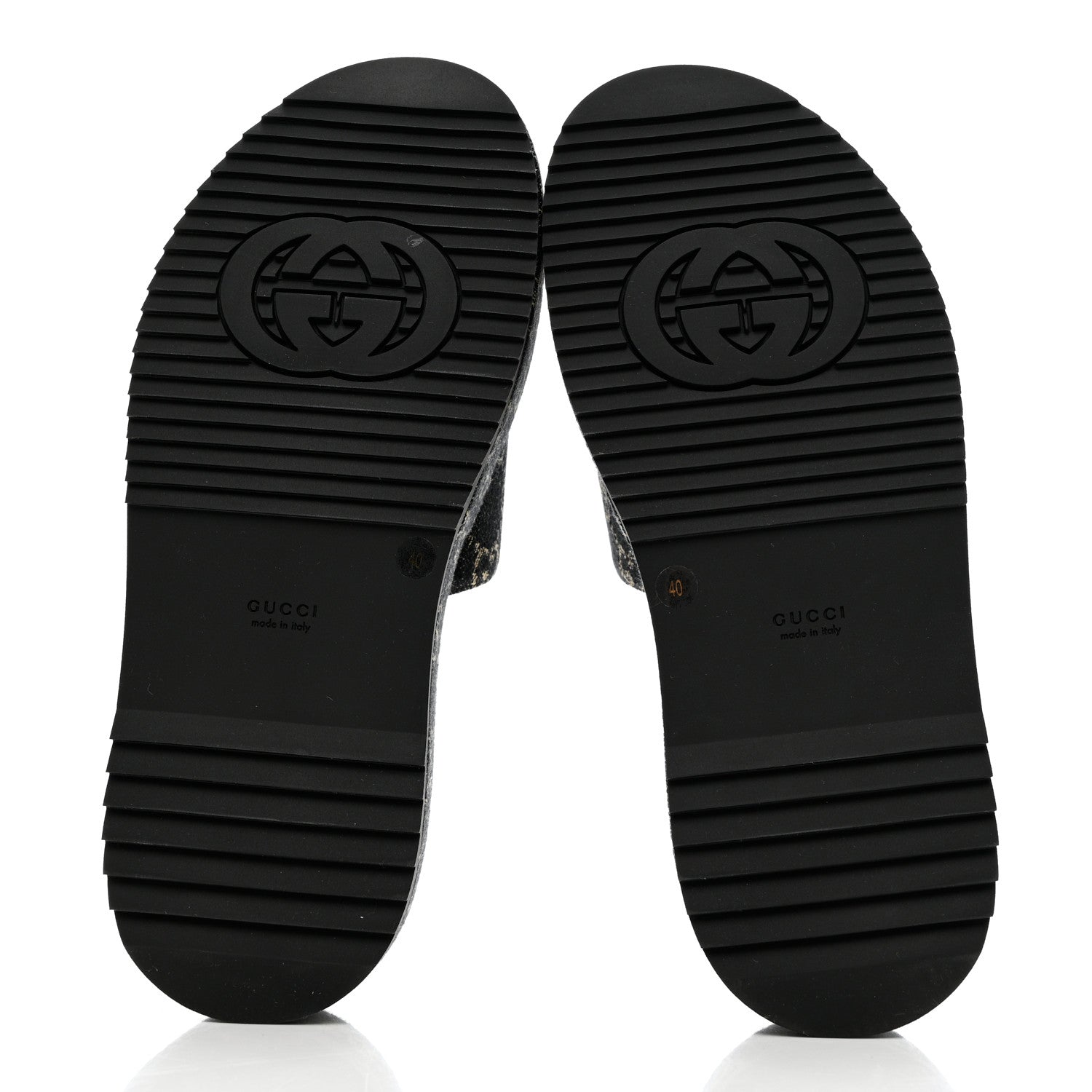 Gucci Jacquard Black Denim GG Monogram Angelina Platform 55mm Slide Sandals 40 Black Ivory 5 of 8