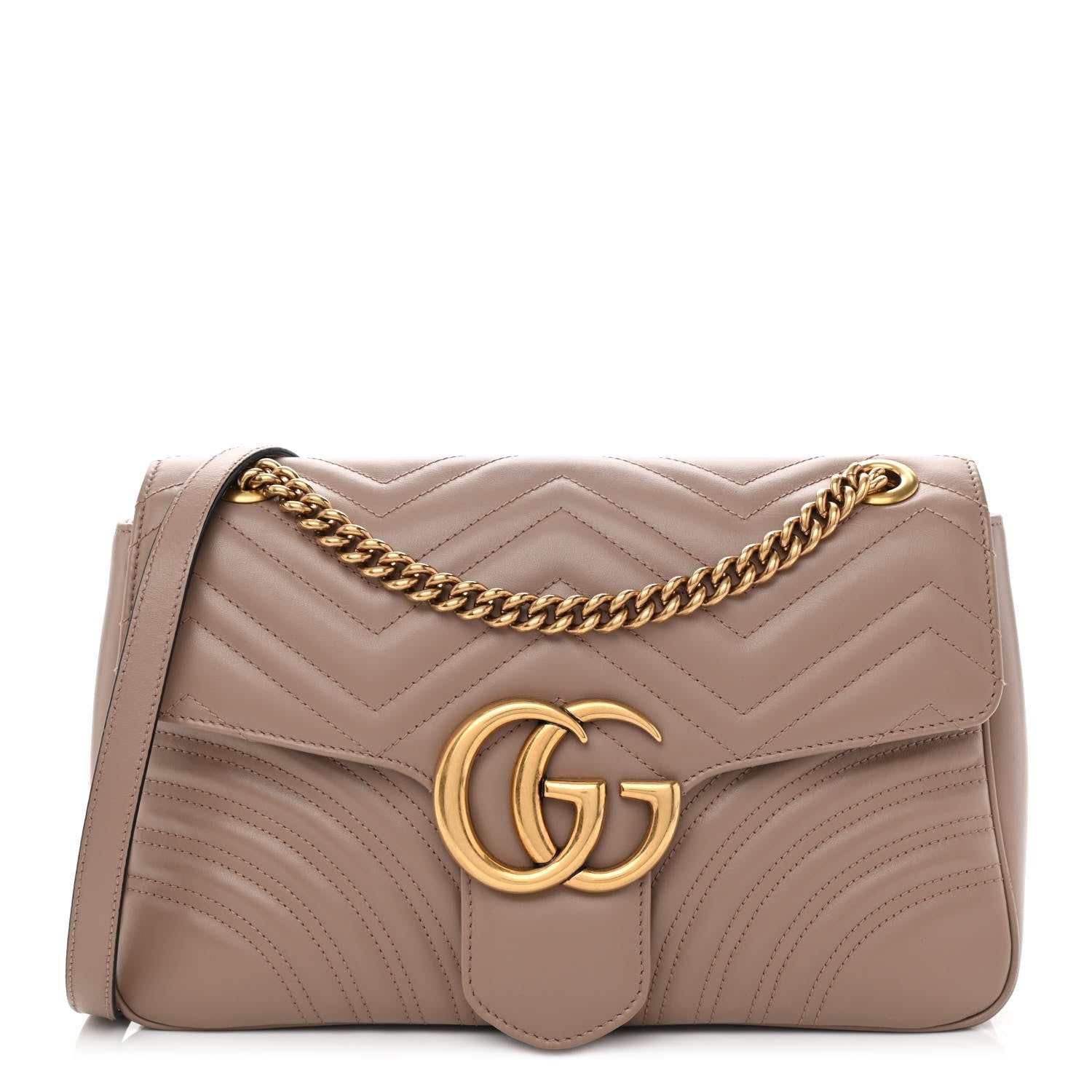 Gucci Calfskin Matelasse Medium GG Marmont Shoulder Bag Porcelain Rose 1 of 8