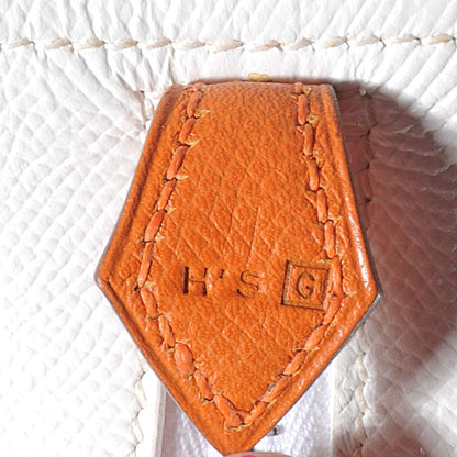 Hermes Epsom Bi Color Plume 28 Blanc Potiron 8 of 8