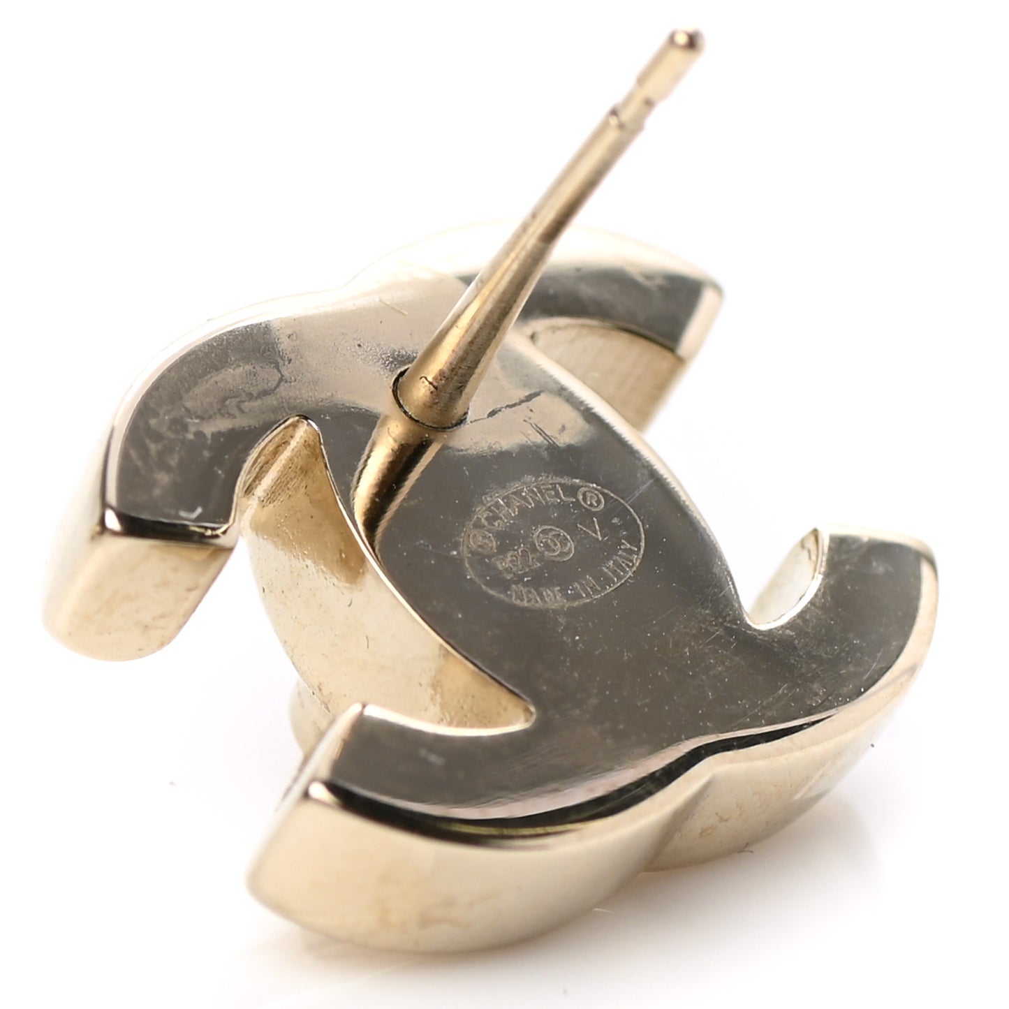 Metal CC Turnlock Earrings Gold