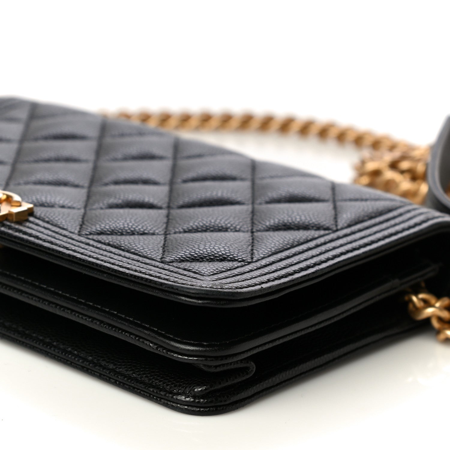 Chanel Caviar Quilted Boy Wallet On Chain WOC Black 9 of 14
