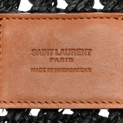 Saint Laurent Raffia Calfskin Medium Panier Tote Black 6 of 10