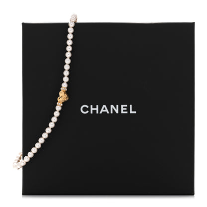 Chanel Crystal Pearl CC Heart Choker Necklace Gold 6 of 6