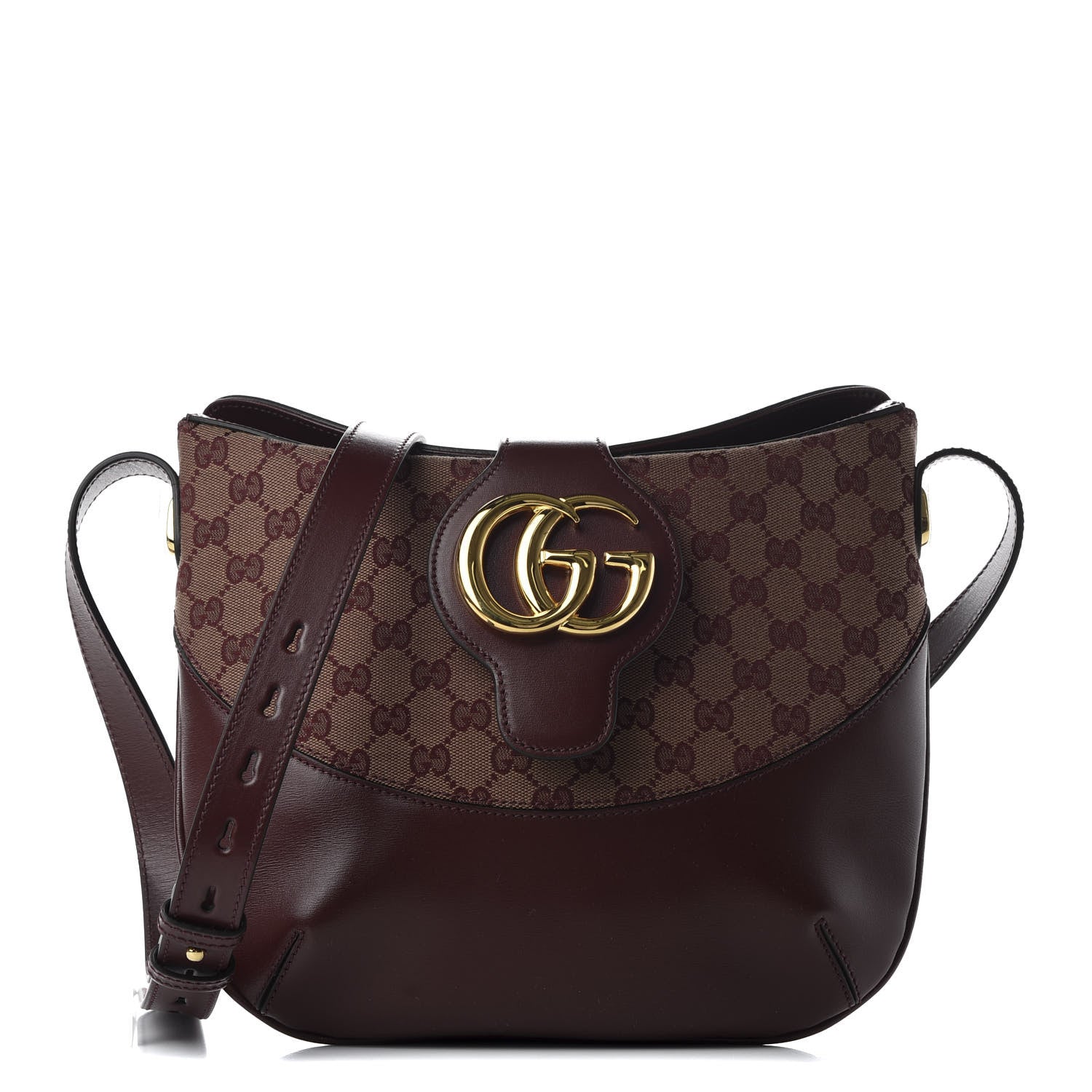 Gucci GG Monogram Calfskin Medium Arli Shoulder Bag Sahara Rubino Chardonnay 1 of 10