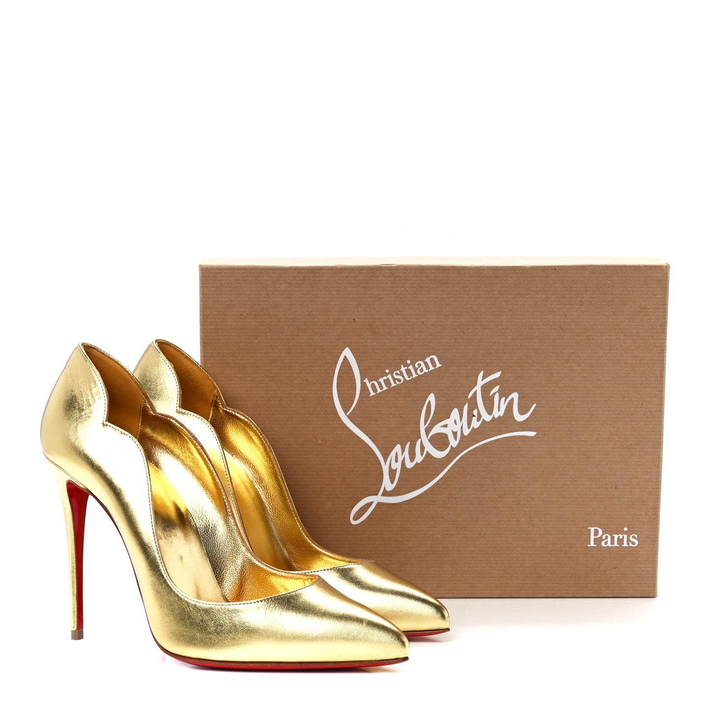 Metallic Calfskin Hot Chick 100 Pumps 38 Gold