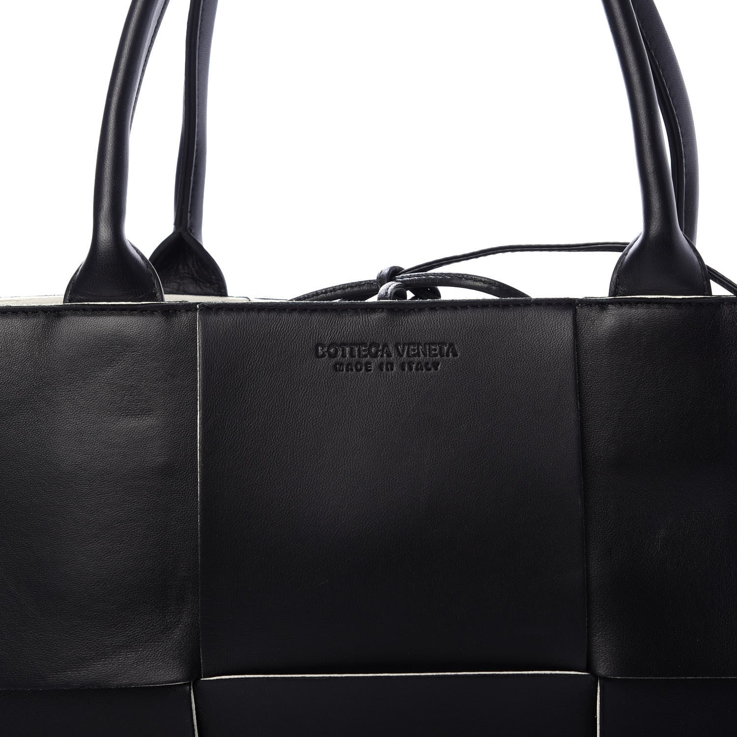 Bottega Veneta Nappa Maxi Intrecciato Arco Tote Black White 12 of 14