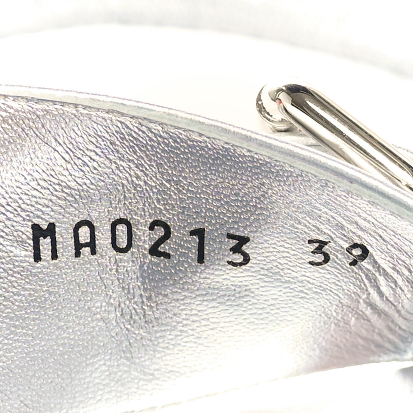 Metallic Calfskin Monogram Embossed Bom Dia Flat Mule Sandals 39 Silver