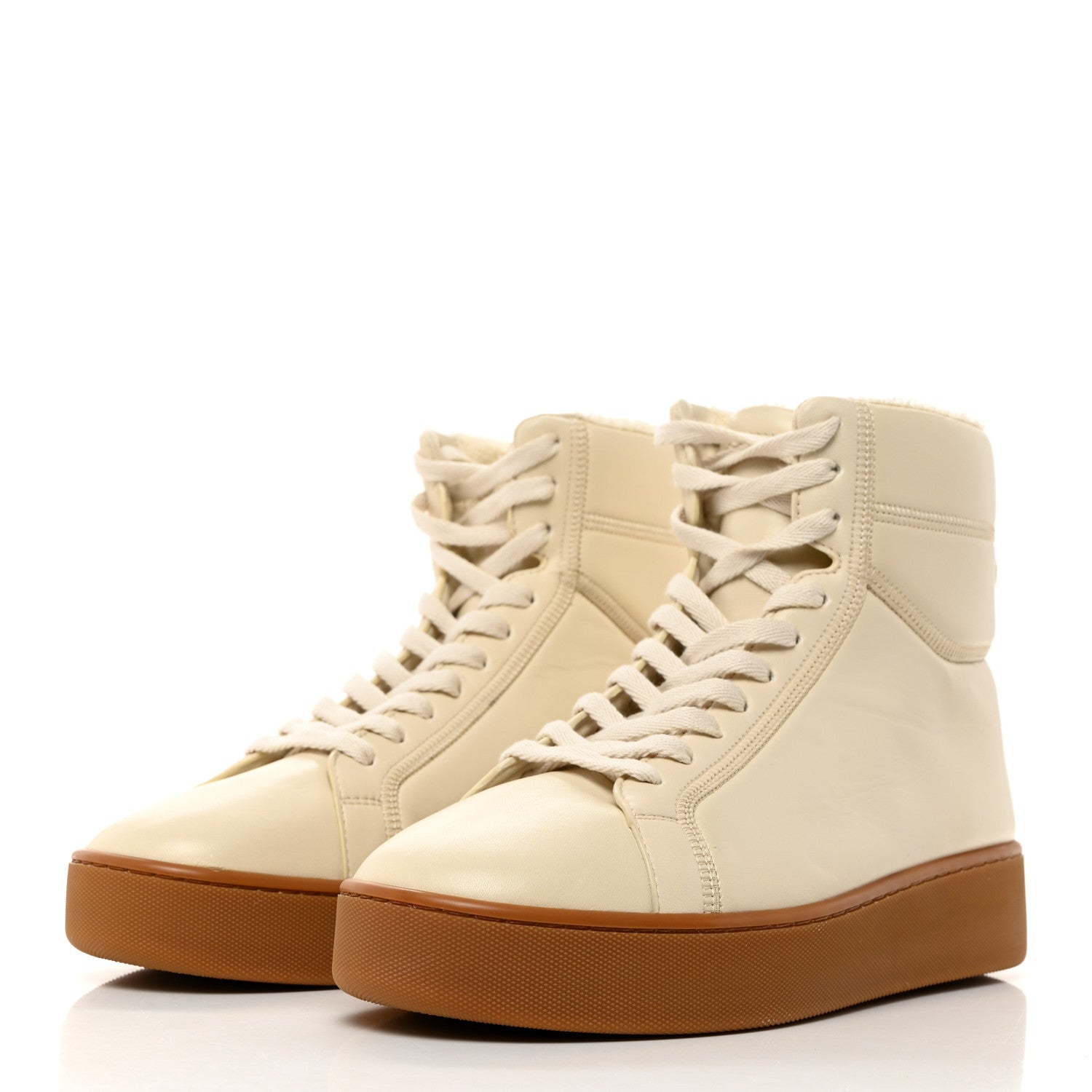 Bottega Veneta Lagoon Nappa The Quilt High Top Sneakers 41 Sea Salt 3 of 8