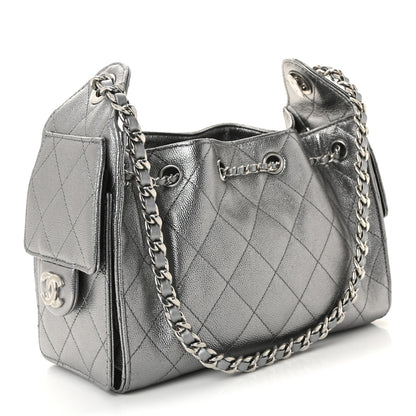 Chanel Metallic Caviar Quilted Mini Chanel 25 Handbag Anthracite 3 of 10