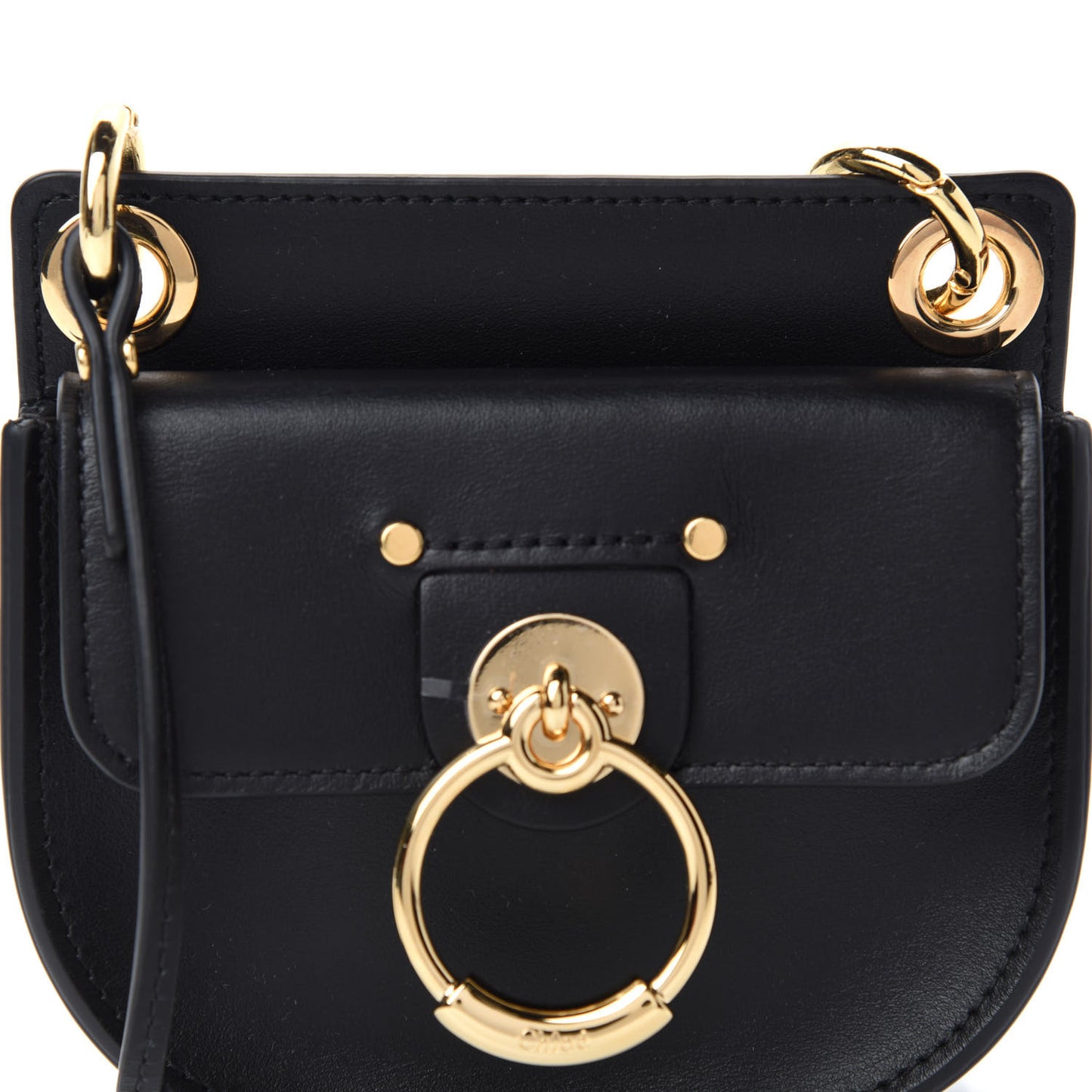 Shiny Calfskin Tess Mini Crossbody Bag Black