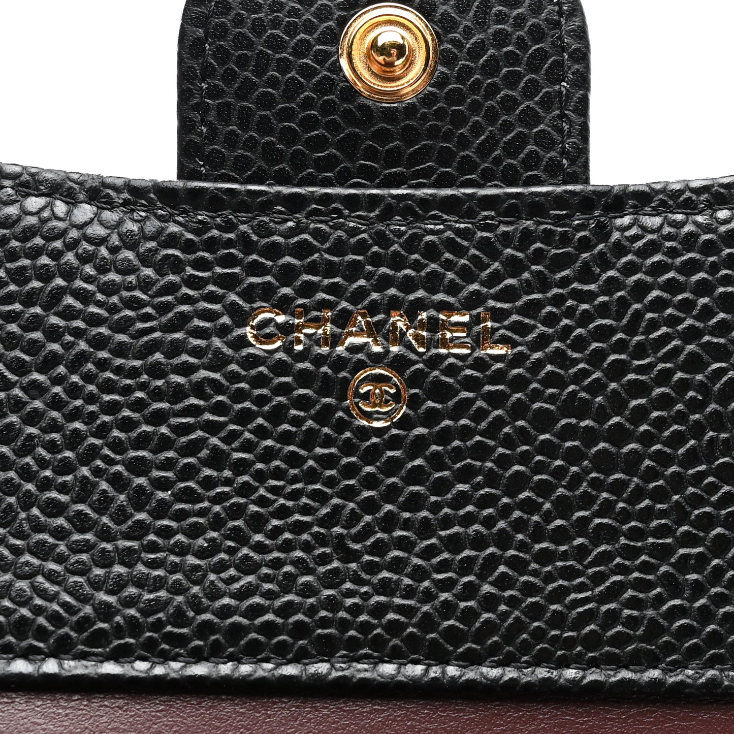Caviar Quilted Compact Flap Wallet Black